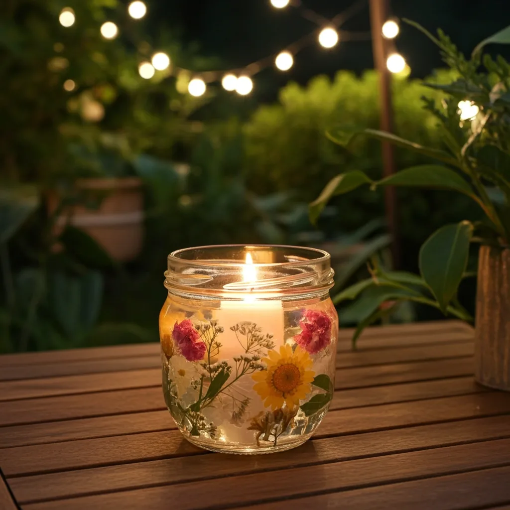 Verre floral pour bougie