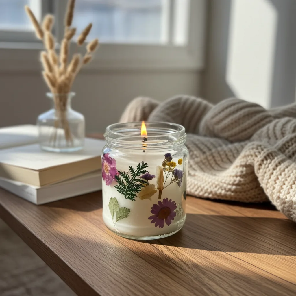Verre floral pour bougie