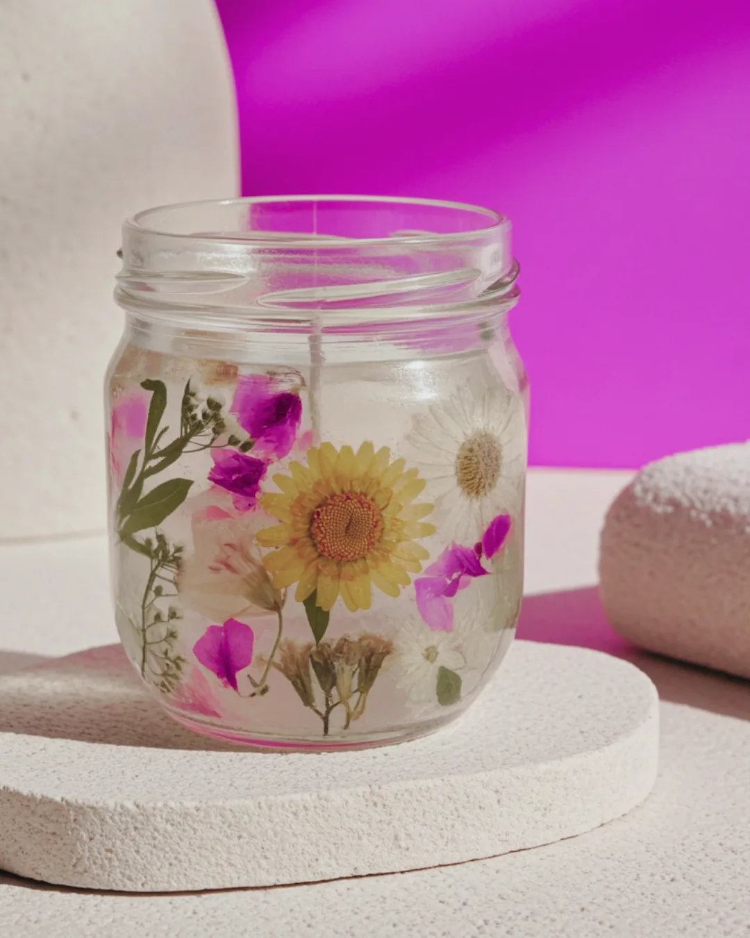 Verre floral pour bougie