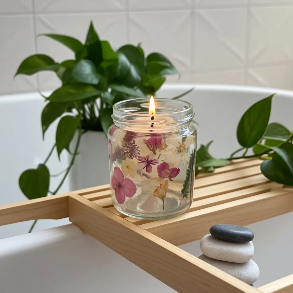 Verre floral pour bougie