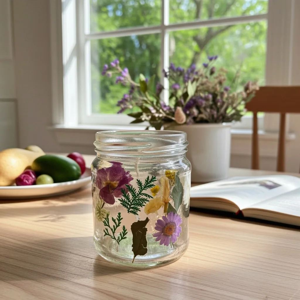 Verre floral pour bougie